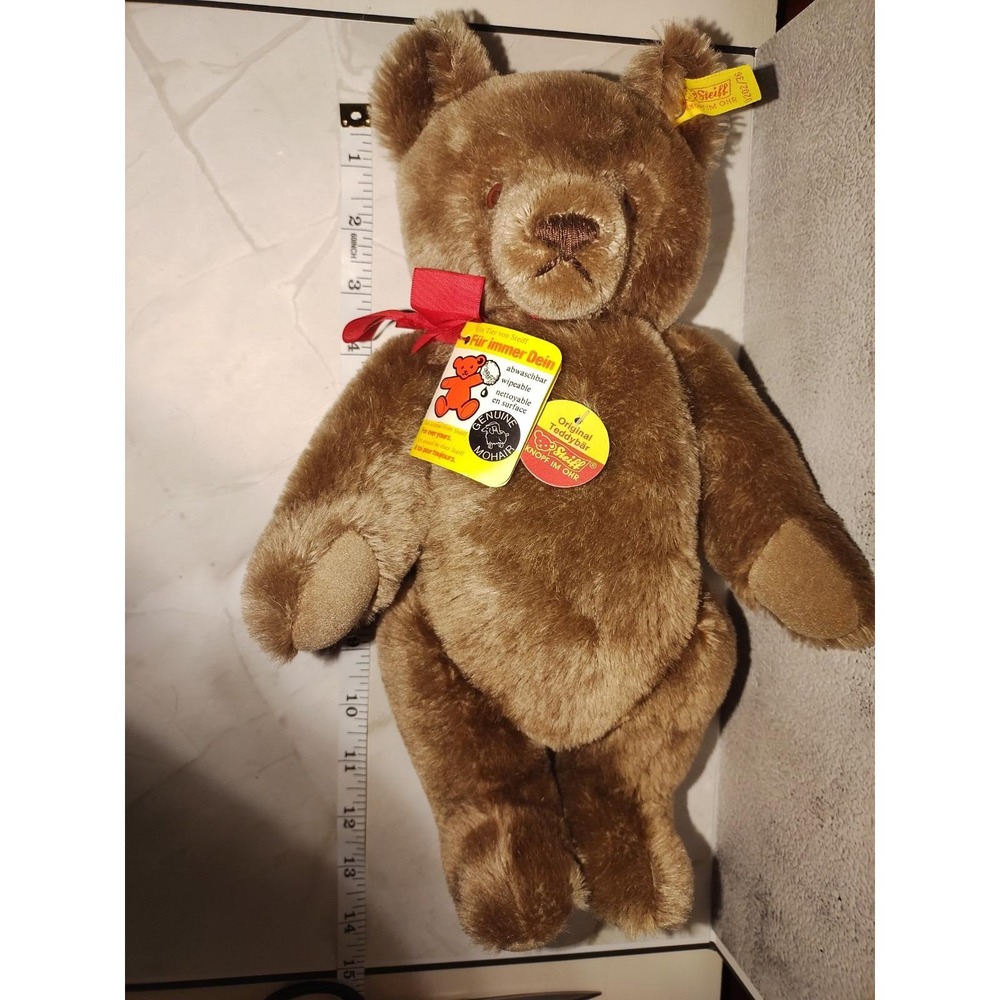 Steiff Mohair Teddy Bear W/Ear Button And Tags Vintage‎ Jointed Growler 0202/36